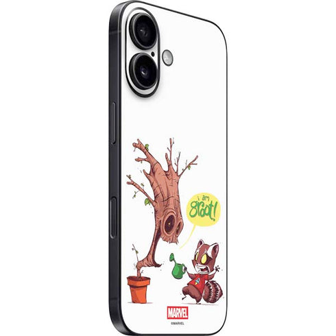 Marvel Rocket Raccoon and Groot Tall Tails iPhone 16 Plus Skin